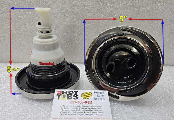 Waterway Power Storm thread-in Twin Roto jet, SS/Halo face