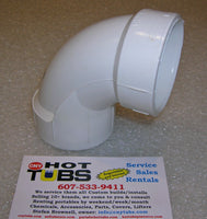 1-1/2" Sweep 90 Degree PVC Elbow, COMPACT