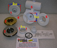 Nozzle Kit (Chrome) for Hydro Air Slimline Spa Jets (#3 IN PHOTO)