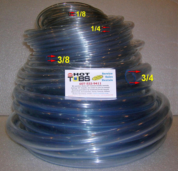 Vinyl Tubing for Spas - All Sizes, By the Foot or Rolls