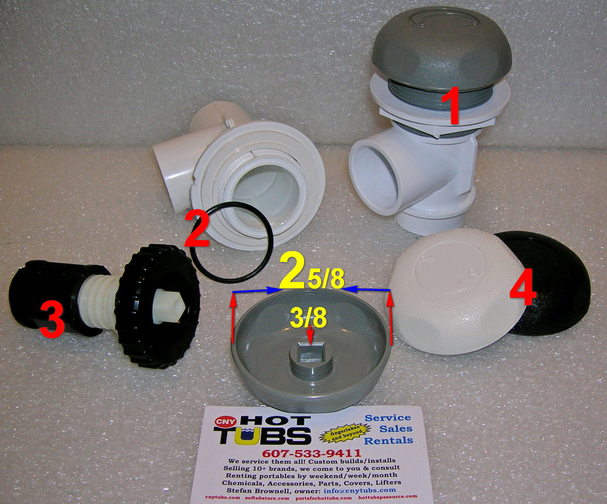 Waterway 1 inch On/Off Valve COMPLETE (#1 in photo) – Hot Tub Spa Source